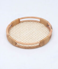Trending Round rattan open weave serving tray/decorative trays/rattan weaving tray