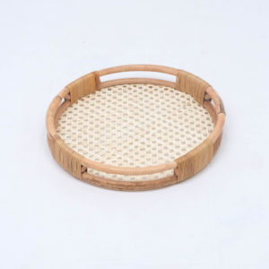 Trending Round rattan open weave serving tray/decorative trays/rattan weaving tray