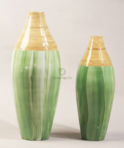 Ecofriendly spun bamboo vase natural flower vase bamboo flower vase S 15 02 026 1