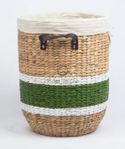 Farmhouse natural water hyacinth storage hamper basket W 06 05 215 01