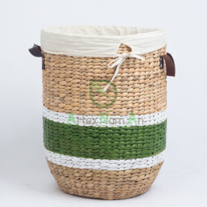 Farmhouse natural water hyacinth storage hamper basket W 06 05 215 01