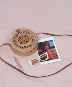 Guarantee products round vintage unique patterne bali straw bag straw shoulder bag rattan bag Vietnam R 42 11 001 03