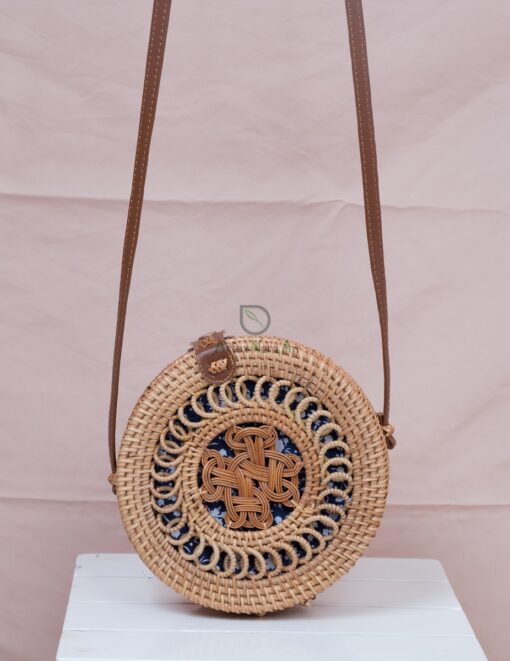 Guarantee products round vintage unique patterne bali straw bag straw shoulder bag rattan bag Vietnam R 42 11 001 03