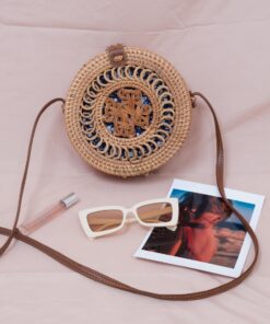 Guarantee products round vintage unique patterne bali straw bag straw shoulder bag rattan bag Vietnam R 42 11 001 03