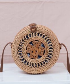 Guarantee products round vintage unique patterne bali straw bag straw shoulder bag rattan bag Vietnam R 42 11 001 03