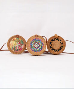 Handmade Printed Handbags For Women Also Woven Rattan Round Summer Beach Ladies Bag From Vietnam R 38 11 001 07