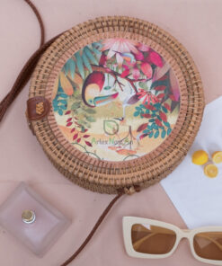 Handmade Printed Handbags For Women Also Woven Rattan Round Summer Beach Ladies Bag From Vietnam R 38 11 001 07