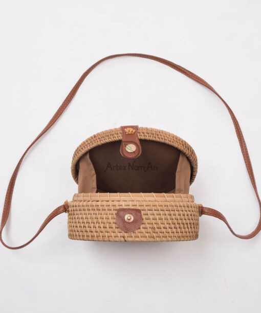 Handmade Printed Handbags For Women Also Woven Rattan Round Summer Beach Ladies Bag From Vietnam R 38 11 001 07