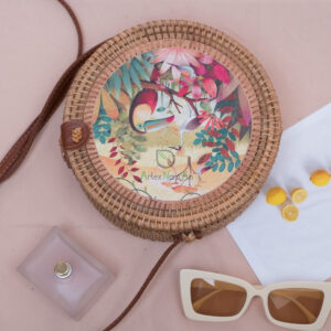Handmade Printed Handbags For Women Also Woven Rattan Round Summer Beach Ladies Bag From Vietnam R 38 11 001 07