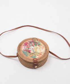 Handmade Printed Handbags For Women Also Woven Rattan Round Summer Beach Ladies Bag From Vietnam R 38 11 001 07
