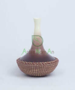 High Quality Mid-century Vase Made From Spun Bamboo And Seagrass SGS 09 02 024 01