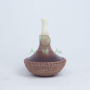 High Quality Mid-century Vase Made From Spun Bamboo And Seagrass SGS 09 02 024 01