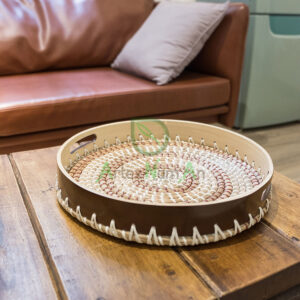 Mid-century Tray Made From Spun Bamboo And Seagrass SGS 09 03 045 01