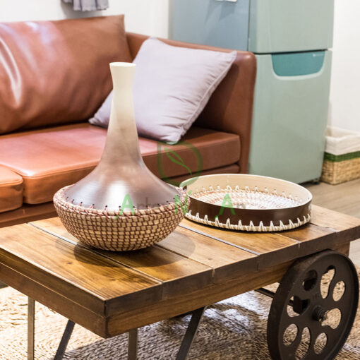 Mid-century Tray Made From Spun Bamboo And Seagrass SGS 09 03 045 01