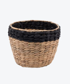 Natural Small Round Plant Pots Woven Water Hyacinth Indoor W 06 16 021 01