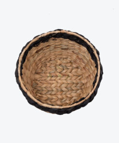 Natural Small Round Plant Pots Woven Water Hyacinth Indoor W 06 16 021 01