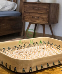 Newest Design Farm House Tray Made From Bamboo And Water Hyacinth SGS 09 03 047 01
