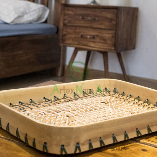 Newest Design Farm House Tray Made From Bamboo And Water Hyacinth SGS 09 03 047 01
