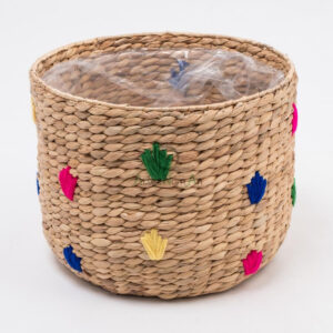 Newest design handmade water hyacinth indoor pots for plant, woven garden flower pot planter W 06 16 018 01