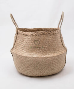 OEM/ODM foldable seagrass belly basket/seagrass plant basket with handles SG 06 05 442 02