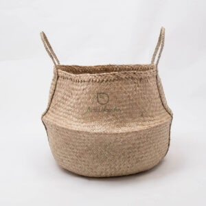 OEM/ODM foldable seagrass belly basket/seagrass plant basket with handles SG 06 05 442 02