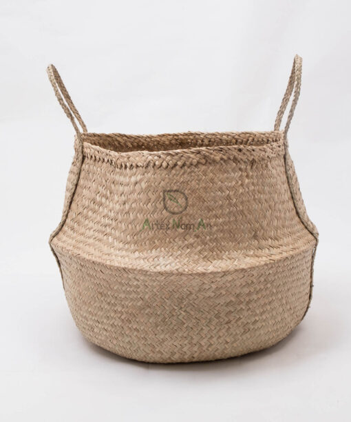 OEM/ODM foldable seagrass belly basket/seagrass plant basket with handles SG 06 05 442 02