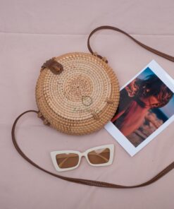 OEM/ODM service round vintage sunburst pattern 20x8cm straw woven bag straw bag summer straw bag R 42 11 001 02