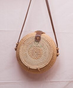 OEM/ODM service round vintage sunburst pattern 20x8cm straw woven bag straw bag summer straw bag R 42 11 001 02