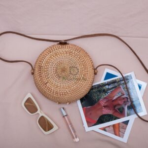 OEM/ODM service round vintage sunburst pattern 20x8cm straw woven bag straw bag summer straw bag R 42 11 001 02