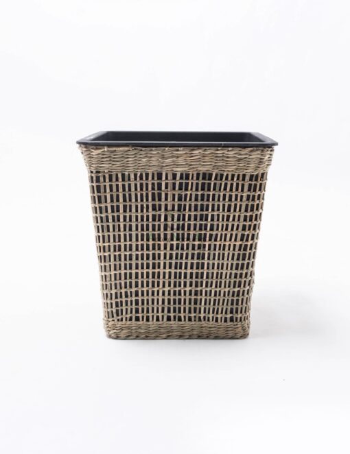 Open Weave Seagrass Indoor Plant Pot With linear SG 06 16 011 01