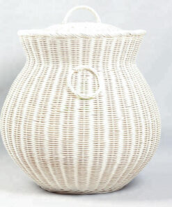 Rattan Weaving Hamper Basket In White R 09 05 141 1