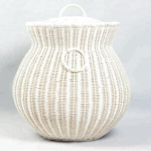 Rattan Weaving Hamper Basket In White R 09 05 141 1