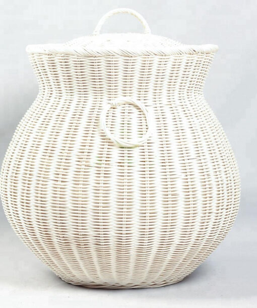 Rattan Weaving Hamper Basket In White R 09 05 141 1