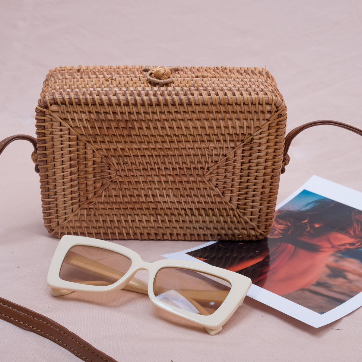 Rectangular 2024 rattan bag