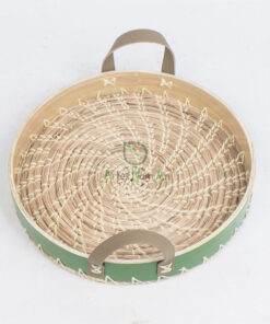 Round bamboo seagrass serving decorative tray SGS 09 03 054 01