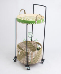 Round bamboo seagrass serving decorative tray SGS 09 03 054 01