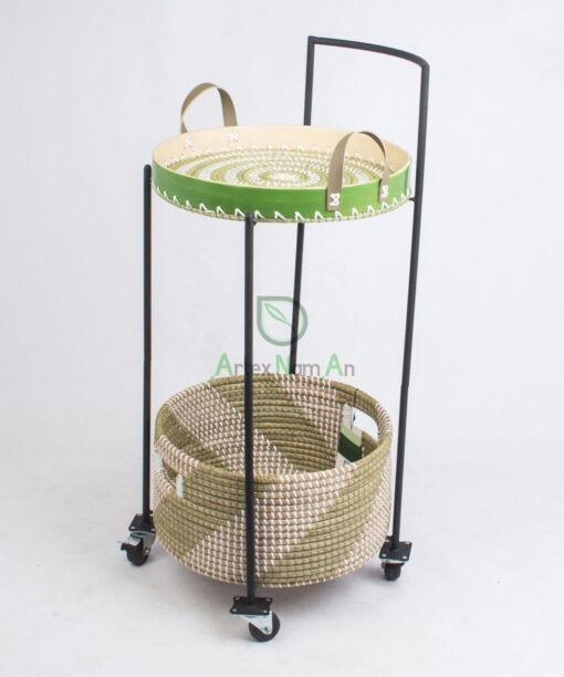 Round bamboo seagrass serving decorative tray SGS 09 03 054 01