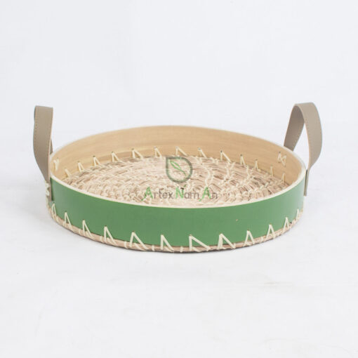 Round bamboo seagrass serving decorative tray SGS 09 03 054 01
