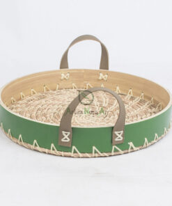 Round bamboo seagrass serving decorative tray SGS 09 03 054 01