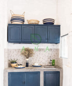Scandinavian Belly Basket In Blue Made From Seagrass SG 10 05 179 01