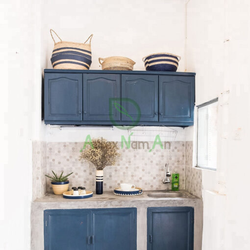 Scandinavian Belly Basket In Blue Made From Seagrass SG 10 05 179 01