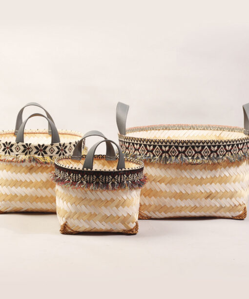 Set 3 Bohemian Weaving Bamboo Basket NB 09 05 119 1