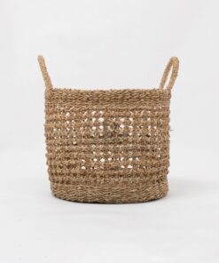 Set Of 3 Foldable Laundry Basket Belly Seagrass SG 06 05 448 01