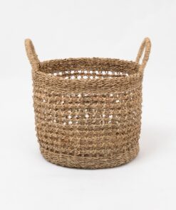 Set Of 3 Foldable Laundry Basket Belly Seagrass SG 06 05 448 01