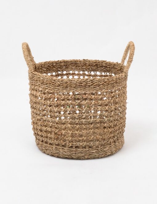 Set Of 3 Foldable Laundry Basket Belly Seagrass SG 06 05 448 01