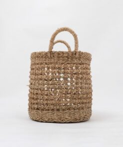 Set Of 3 Foldable Laundry Basket Belly Seagrass SG 06 05 448 01