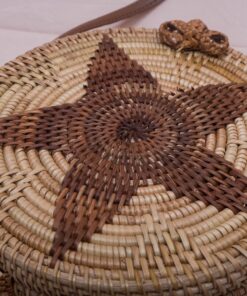 Small MOQ Products Round Vintage Star Pattern Rattan Bag Vietnam R 38 11 001 03