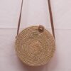 Small MOQ round vintage beach 20x8 cm round straw bag rattan beach bag rattan woven bag R 42 11 001 01