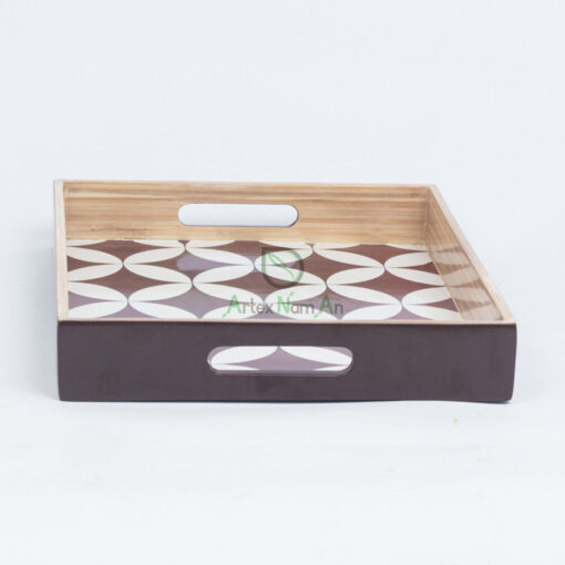 Square Eco Friendly Handmade Bamboo Serving Tray S 18 03 005 01