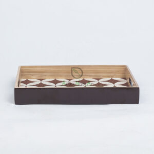 Square Eco Friendly Handmade Bamboo Serving Tray S 18 03 005 01